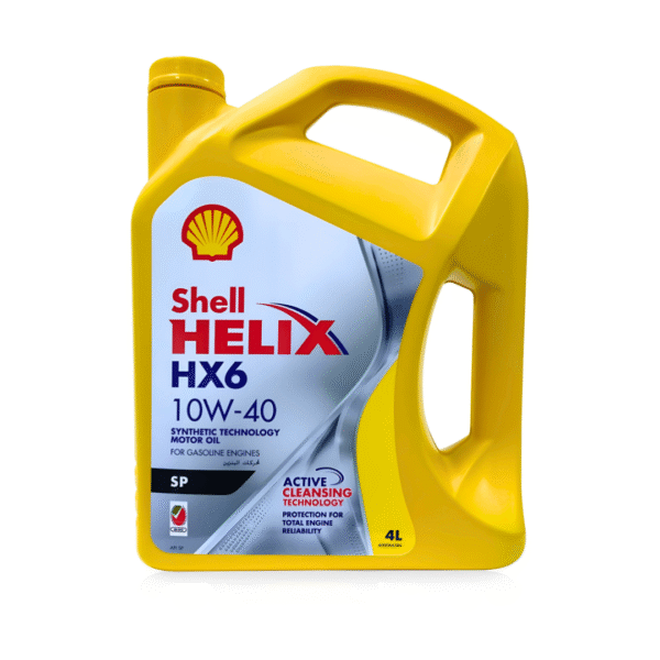 Shell Helix HX6 10W-40 Semi-Synthetic Engine Oil – 4 Liters | Advanced Wear Protection & Engine Cleanliness