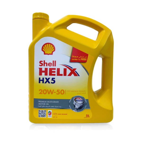 Shell Helix HX5 20W-50 Engine Oil – 5 Liters | Premium Mineral Motor Oil for Petrol & Diesel Engines