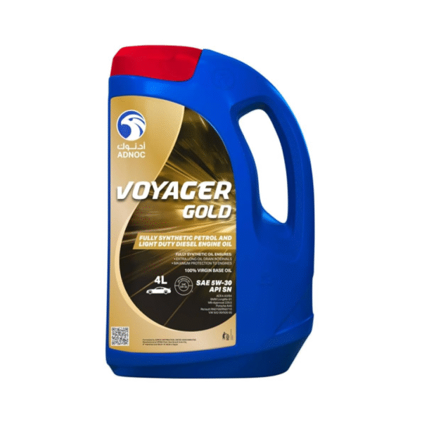 ADNOC Voyager Gold 5W-30 SN 4L – Fully Synthetic Engine Oil for High-Performance Petrol Engines