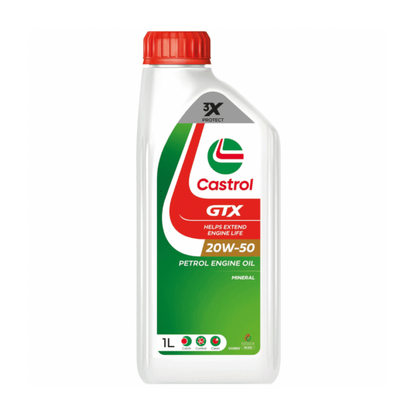 Castrol GTX Essential 20W-50 SL 1L – Premium Mineral Engine Oil | Protection for High-Temperature & Older Engines