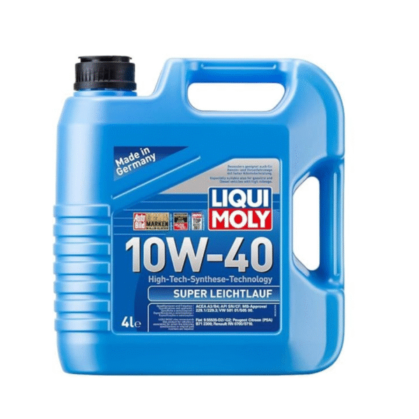 LIQUI MOLY Super Leichtlauf 10W‑40 Engine Oil – 4 L | Low‑Friction Mineral Blend for High‑Mileage Engines