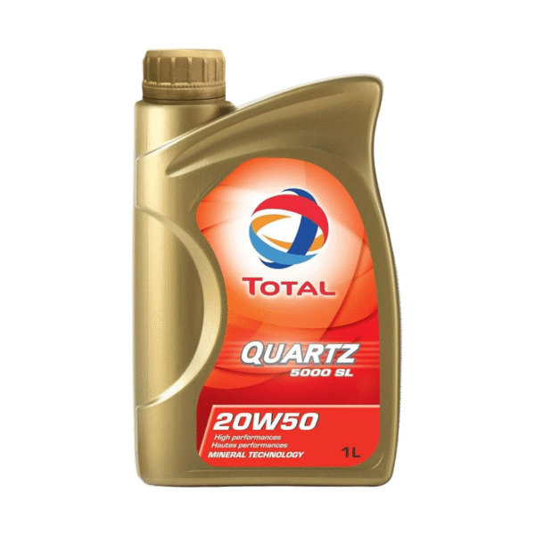 TOTAL QUARTZ 5000 SL 20W-50 Engine Oil – 1L | Mineral Motor Oil for Gasoline & Diesel Engines