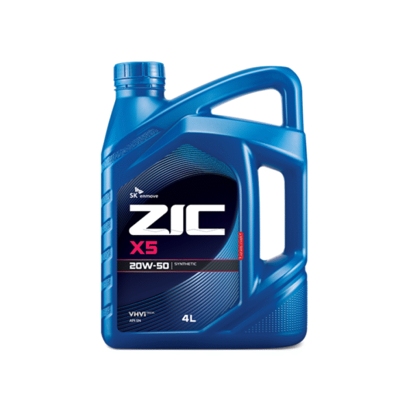 ZIC X5 20W‑50 Engine Oil – 4 L | VHVI Synthetic-Blend for Gasoline, CNG & LPG Engines