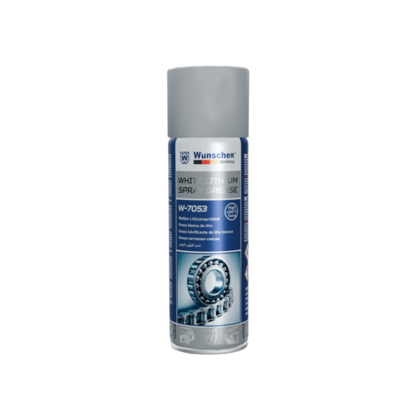 Wunscher W7053 White Lithium Spray Grease 450ml – Heavy-Duty Lubricant for Metal-to-Metal Protection